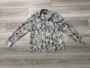 rag & bone Sheer Button Up Blouse Abstract Floral Print Grey Taupe Womens XXS